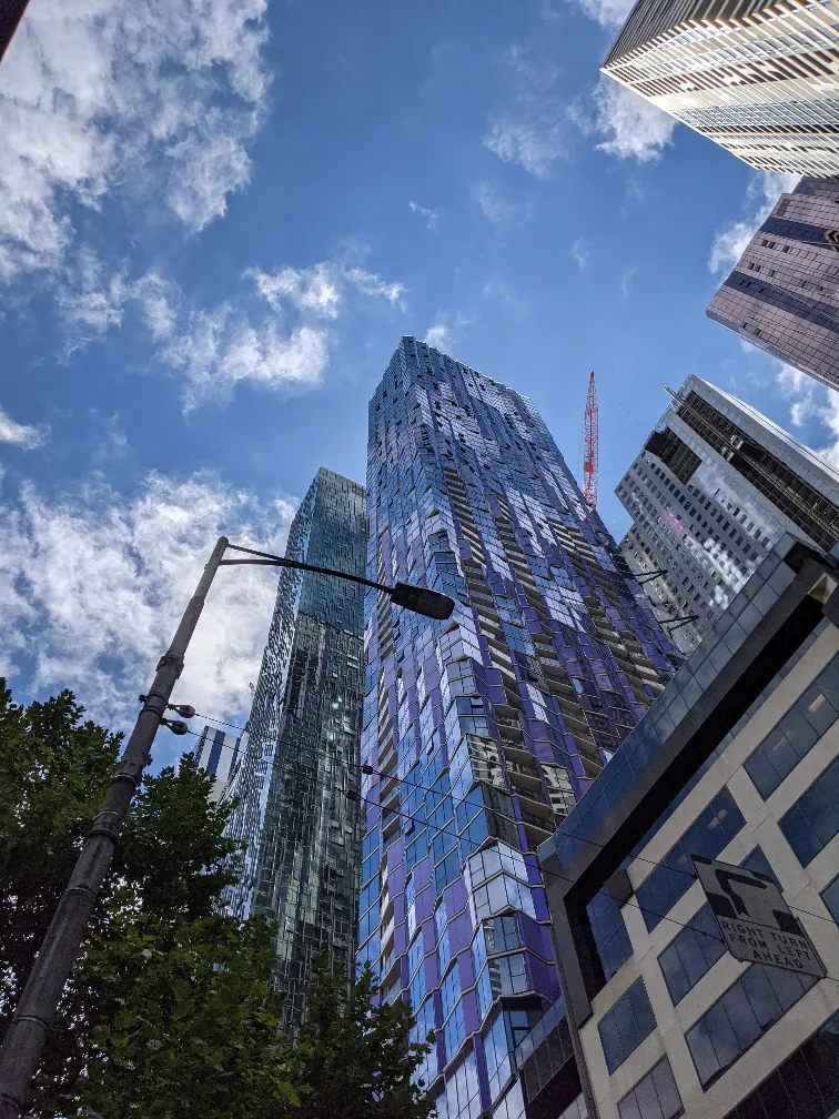 melbourne cityscape looking up